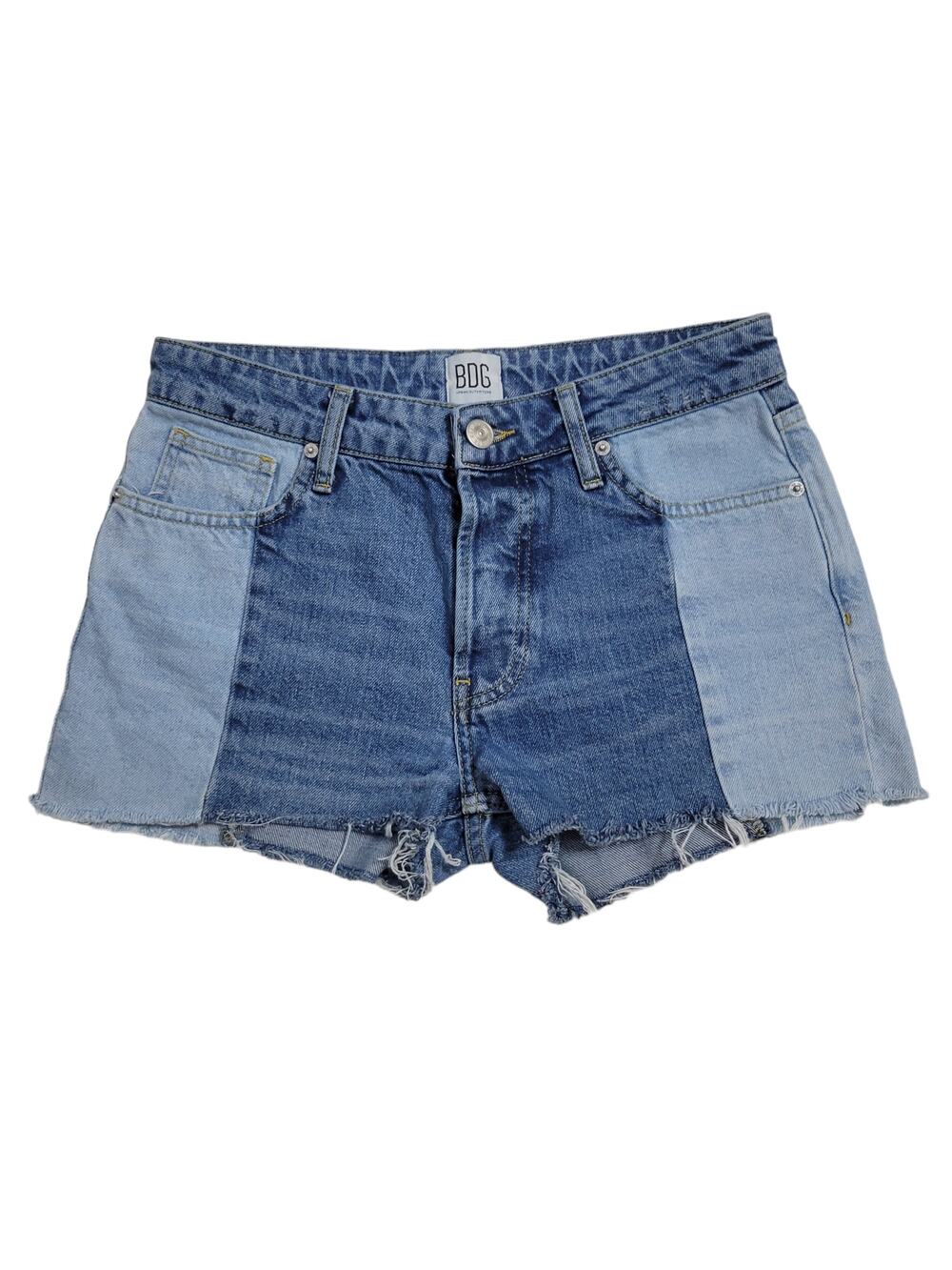 BDG Urban Outfitters Colorblock Button Fly Cutoff Denim Shorts